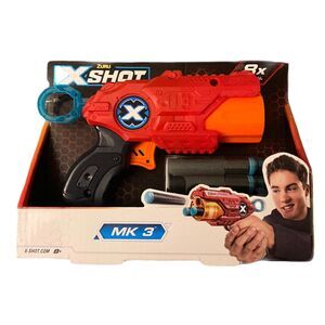 Zuru X Shot MK3 Red Foam Dart Gun Toy with 8 Darts Xshot 80ft Range NEW IN BOX